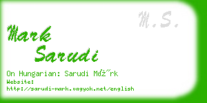 mark sarudi business card